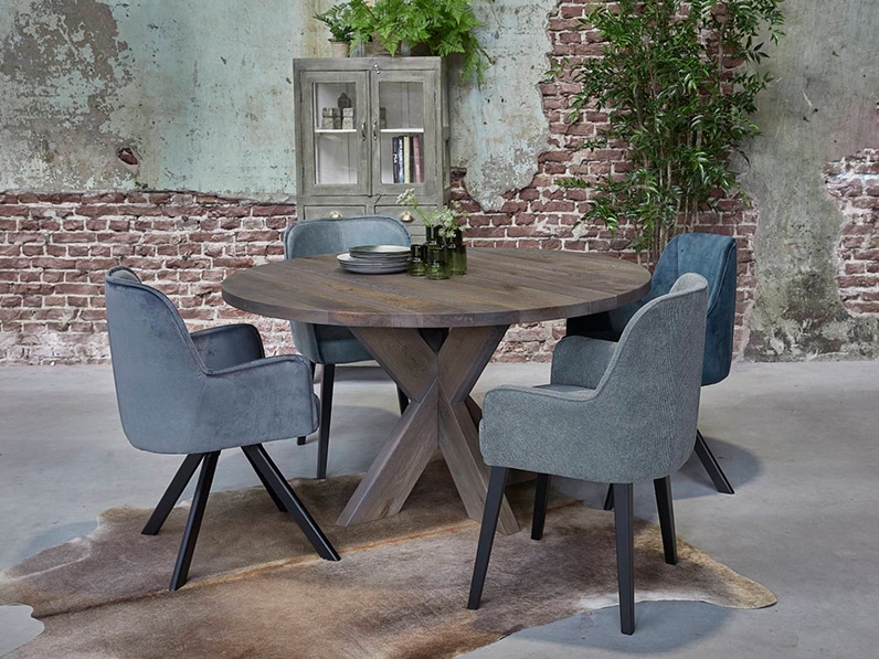 Dining room table BIG Circle, double X-leg (4 cm thick)
