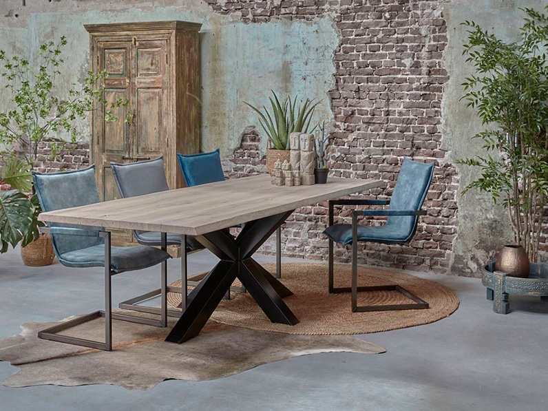 Dining room table BIG Tree, metal spider leg (4 cm thick)