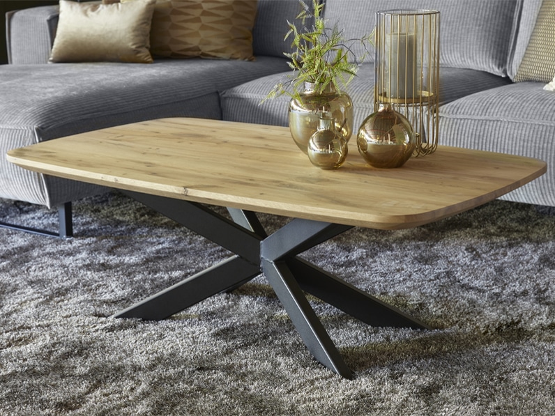 Organic coffee table, metal spider leg